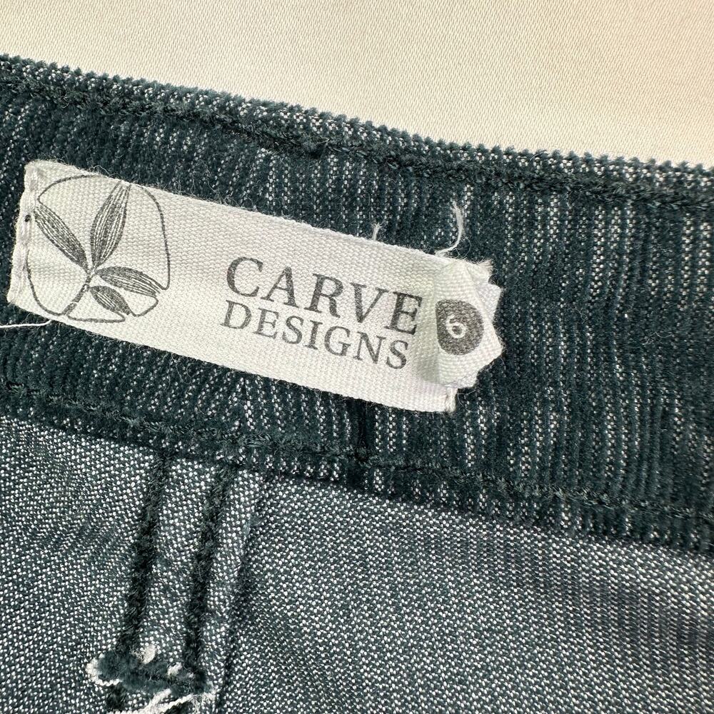 Carve Designs Skyler Pants Womens 6 Green Teal Skinny Corduroy Organic Cotton - Picture 5 of 13